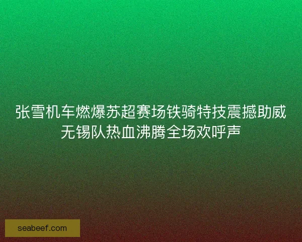 张雪机车燃爆苏超赛场铁骑特技震撼助威无锡队热血沸腾全场欢呼声